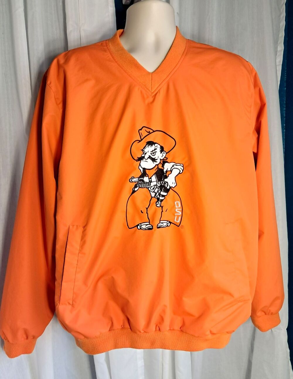 Franchise Club Oklahoma State Cowboys OSU Orange Windshell Pullover Jacket Med
